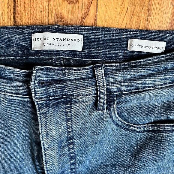 Sanctuary Blue Straight Jeans Classic Denim - Picture 4 of 7